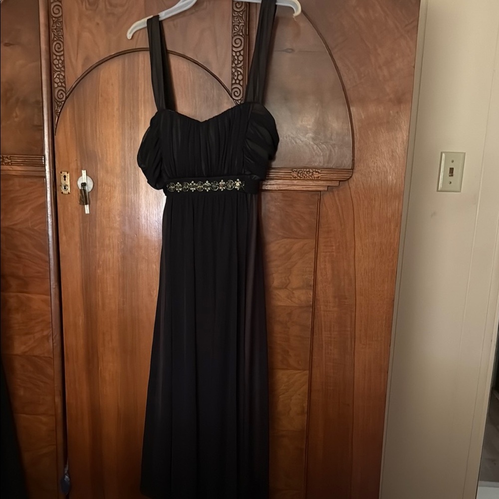 Connected Apparel Black Strapless Sundress Sweetheart Neckline
